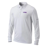 LSU Columbia Pin High Long Sleeve Polo