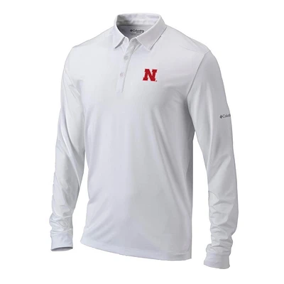Nebraska Columbia Pin High Long Sleeve Polo