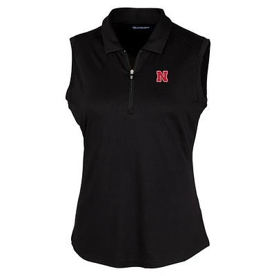 Nebraska Cutter & Buck Women's Forge Stretch Sleeveless Polo