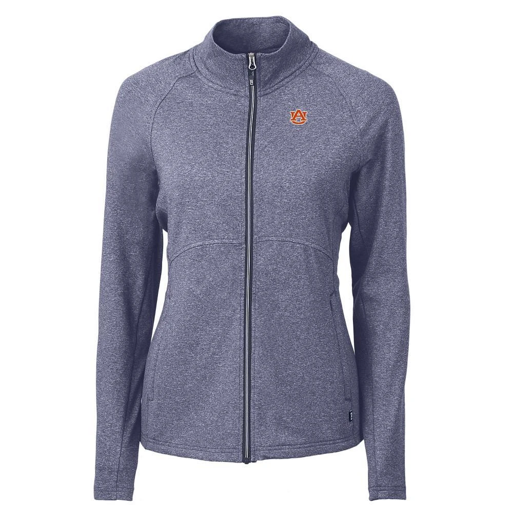 Auburn Cutter & Buck Women's Adapt Eco Knit Heather Recycled Full Zip