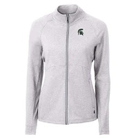 Michigan State Cutter & Buck Women's Adapt Eco Knit Heather Recycled Full Zip