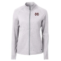 Mississippi State Cutter & Buck Women's Adapt Eco Knit Heather Recycled Full Zip