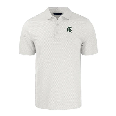 Michigan State Cutter & Buck Pike Eco Symmetry Print Stretch Recycled Polo