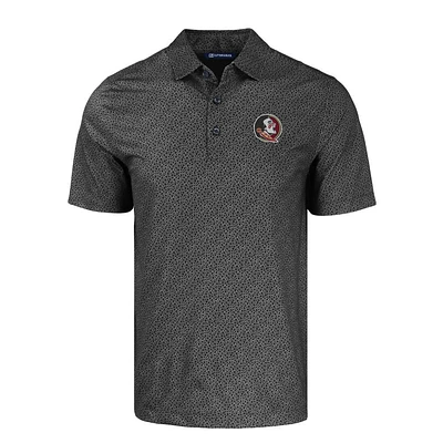 Florida State Cutter & Buck Pike Eco Pebble Print Stretch Recycled Polo