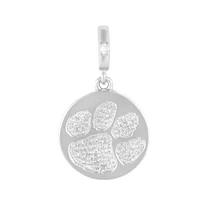 Clemson Silver Diamond Accent Pendant with Chain