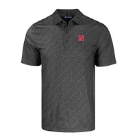 Nebraska Cutter & Buck Pike Eco Pebble Print Stretch Recycled Polo