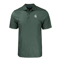 Michigan State Cutter & Buck Pike Eco Tonal Geo Print Stretch Recycled Polo