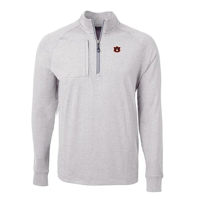 Auburn Cutter & Buck Adapt Eco Knit Heather 1/4 Zip Pullover