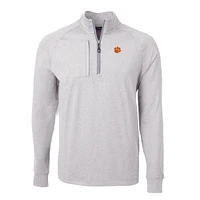 Clemson Cutter & Buck Adapt Eco Knit Heather 1/4 Zip Pullover