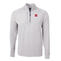 Nebraska Cutter & Buck Adapt Eco Knit Heather 1/4 Zip Pullover