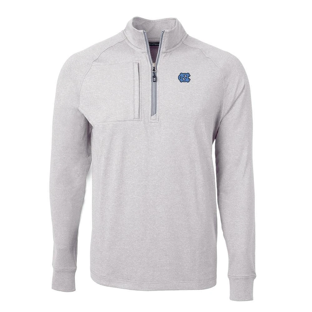 UNC Cutter & Buck Adapt Eco Knit Heather 1/4 Zip Pullover