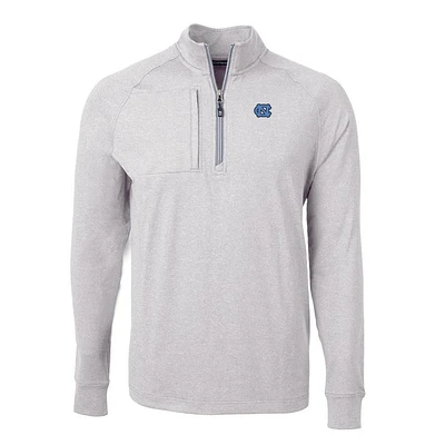 UNC Cutter & Buck Adapt Eco Knit Heather 1/4 Zip Pullover