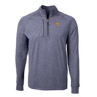 West Virginia Cutter & Buck Adapt Eco Knit Heather 1/4 Zip Pullover