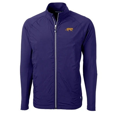 LSU Cutter & Buck Adapt Eco Knit Hybrid Recycled Full Zip Jacket