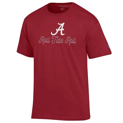 Alabama Champion Women's Logo Over Script Tee
