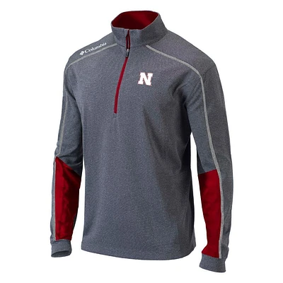 Nebraska Columbia Heathered Shotgun 2.0 1/4 Zip Pullover