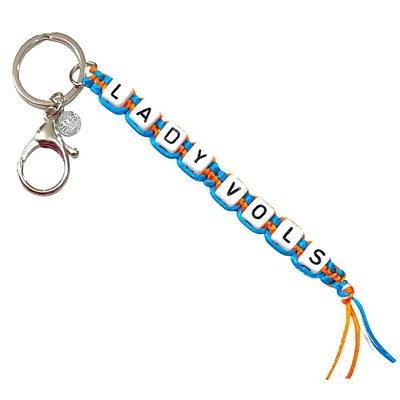 Tennessee Lady Vols Box Braid Bead Keychain