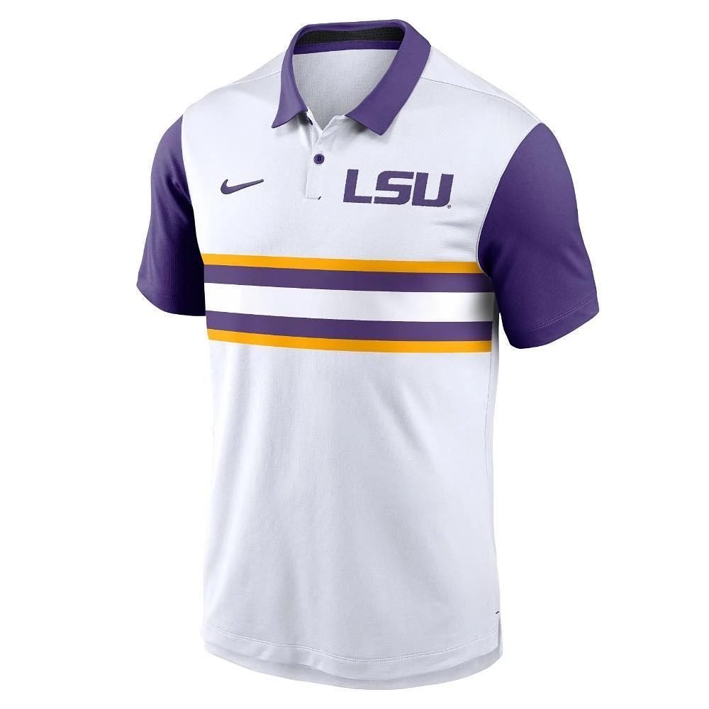 LSU Nike Campus Pattern Chest Stripe Polo