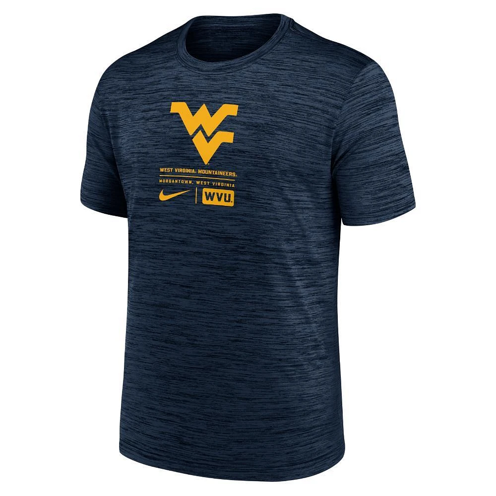 West Virginia Nike Dri-Fit Velocity Center Block Tee