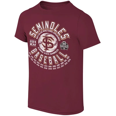 Florida State 2024 YOUTH CWS Seminoles Baseball Tee