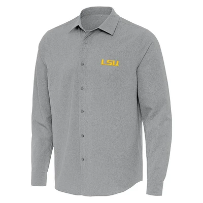 LSU Antigua Exposure Long Sleeve Woven Shirt