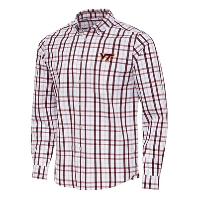 Virginia Tech Antigua Tending 2 Long Sleeve Woven Shirt