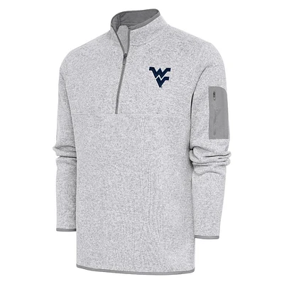 West Virginia Antigua Men's Fortune 1/4 Zip Pullover