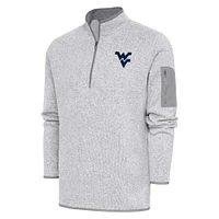 West Virginia Antigua Men's Fortune 1/4 Zip Pullover