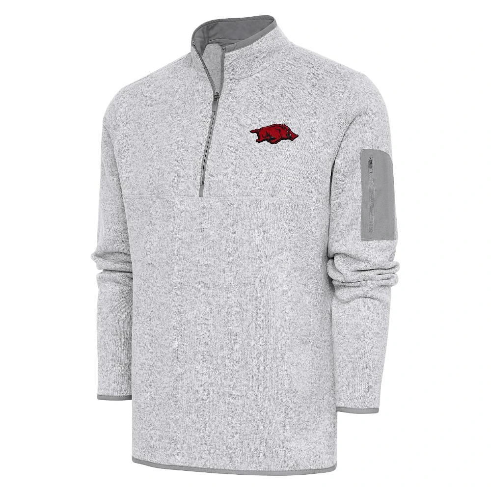 Arkansas Antigua Men's Fortune 1/4 Zip Pullover