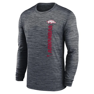 Arkansas Nike Dri-Fit Velocity Team Issue Long Sleeve Tee