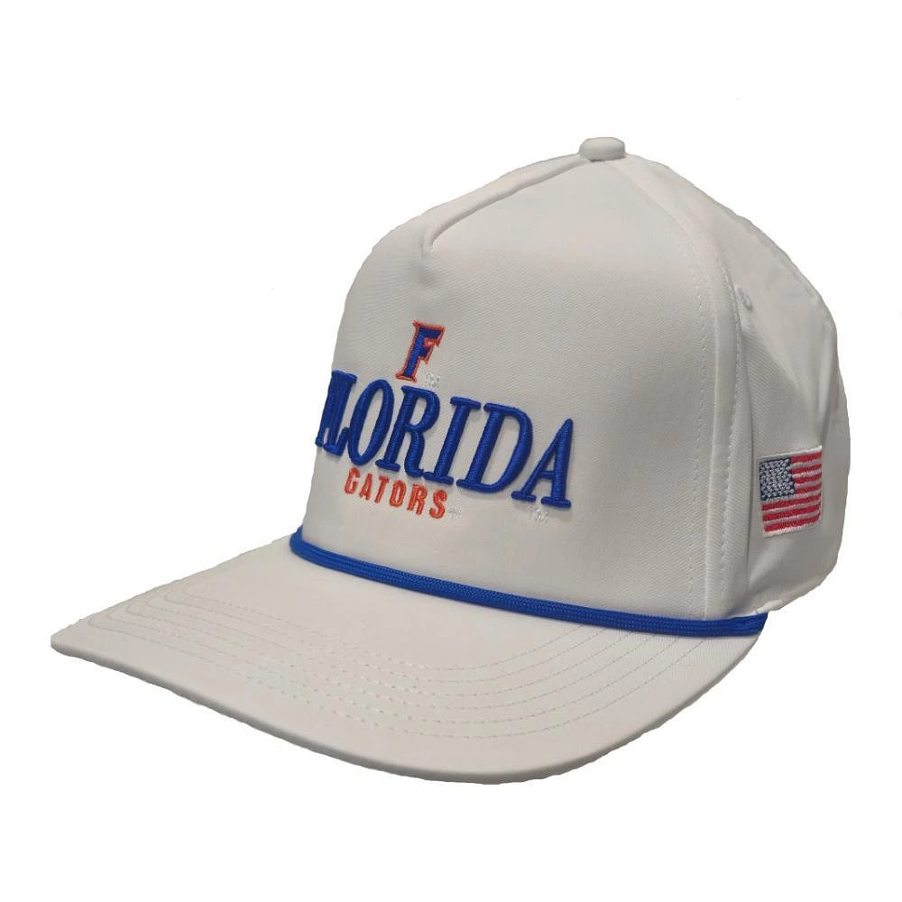 Florida Legacy American Flag Caddy Rope Script Snapback Cap