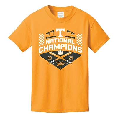 Tennessee 2024 NCAA College World Series Nat Champs YOUTH Cross Bats Tee