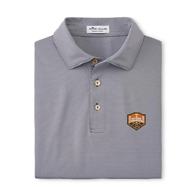 Tennessee 2024 NCAA College World Series Nat Champs Peter Millar Men's Jubilee Stripe Polo