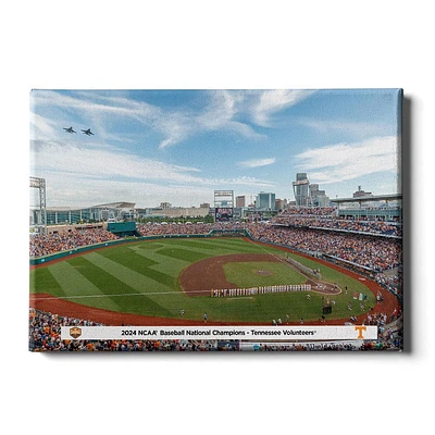 Tennessee 2024 NCAA Baseball Champions College Wall Art Canvas- Omaha Fly Over