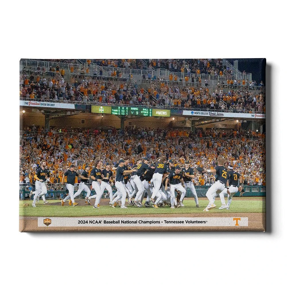 Tennessee 2024 NCAA Baseball Champions College Wall Art Canvas- Moment of Victory