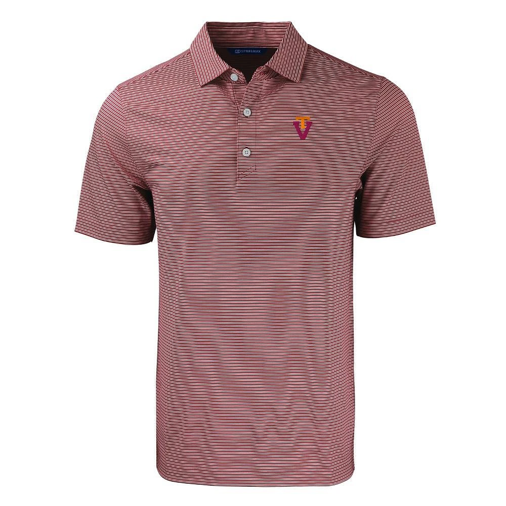 Virginia Tech Vault Cutter & Buck Forge Eco Double Stripe Stretch Recycled Polo