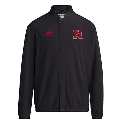 Nebraska Adidas Sideline Full Zip Woven Jacket