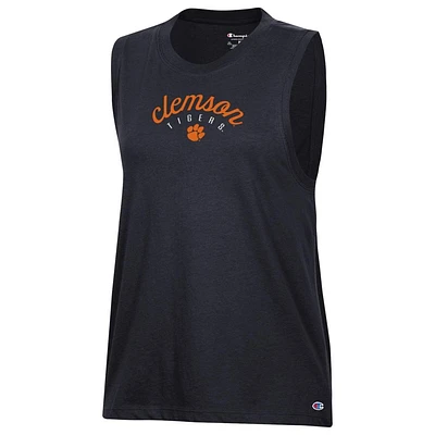 Clemson Champion Women's Core Muscle Script Arch Tank Top