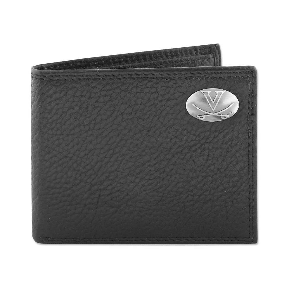 Virginia Zep-Pro Black Leather Concho Bifold Wallet