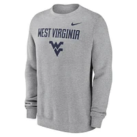 West Virginia Nike Primary Stack Club Fleece Crew