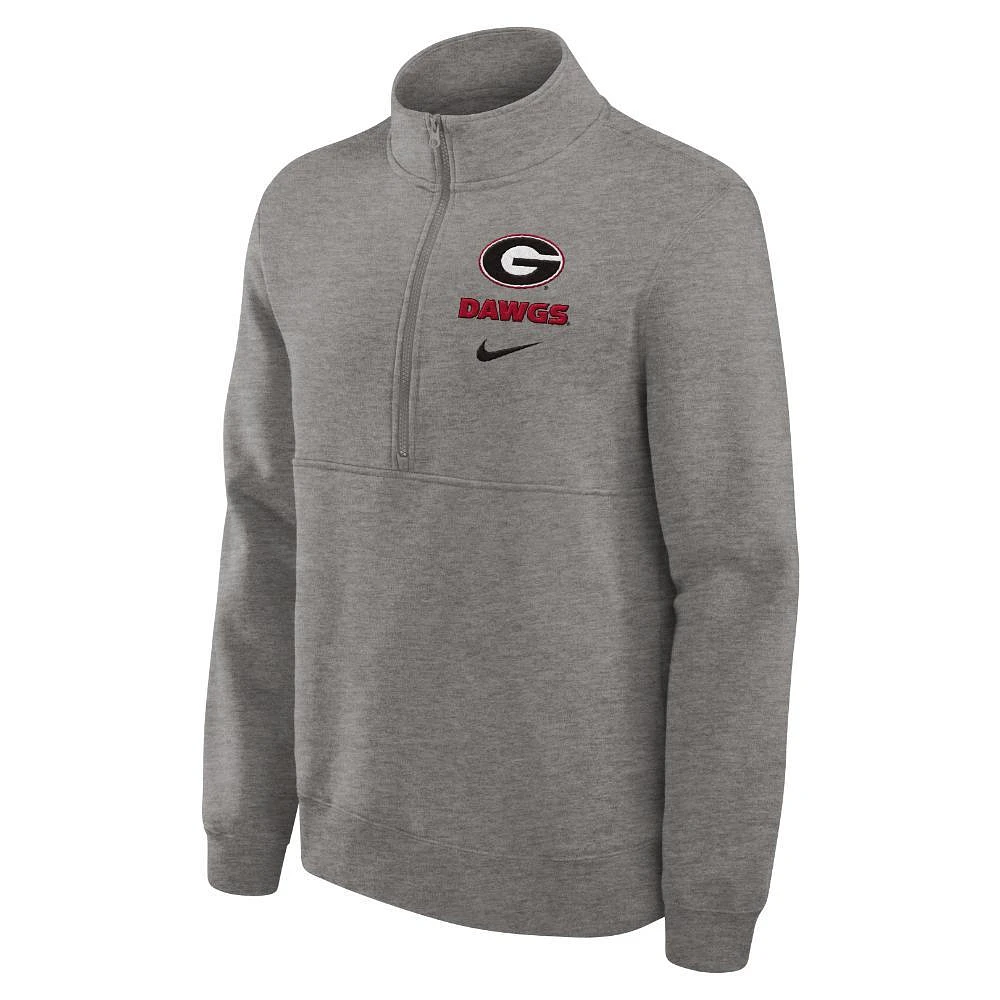 Georgia Nike 1/2 Zip Pullover Club Fleece