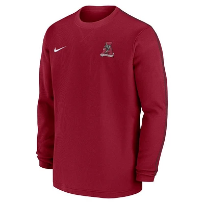 Alabama Nike Sideline Coach Long Sleeve Crew Top