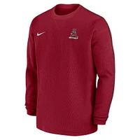 Alabama Nike Sideline Coach Long Sleeve Crew Top