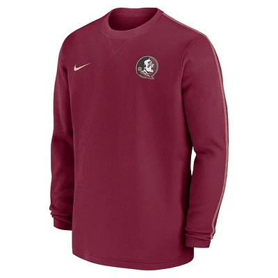 Florida State Nike Sideline Coach Long Sleeve Crew Top