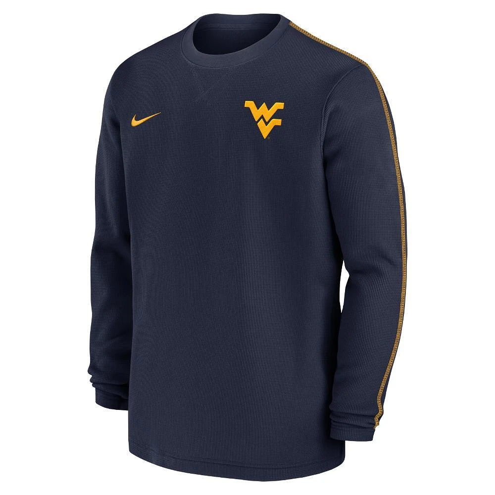 West Virginia Nike Sideline Coach Long Sleeve Crew Top