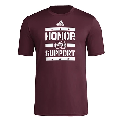 Mississippi State Adidas Military Pregame Tee