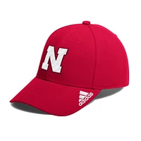 Nebraska Adidas Poly Structured Adjustable Cap