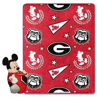 Georgia Northwest Pennant Mickey Pillow & Silk Throw Set