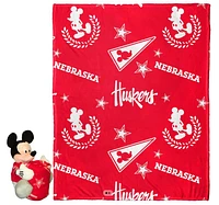 Nebraska Northwest Pennant Mickey Pillow & Silk Throw Set