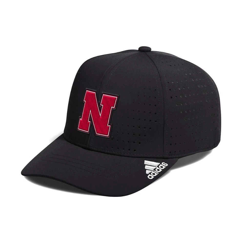 Nebraska Adidas Structured Adjustable Performance Cap